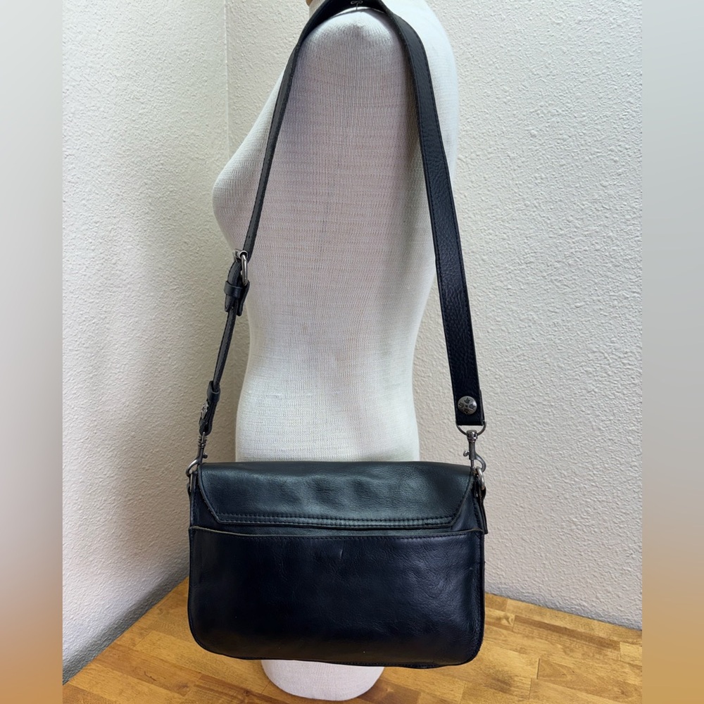 Patricia Nash Black Leather Cassini Crossbody Flap Bag - Picture 5 of 13